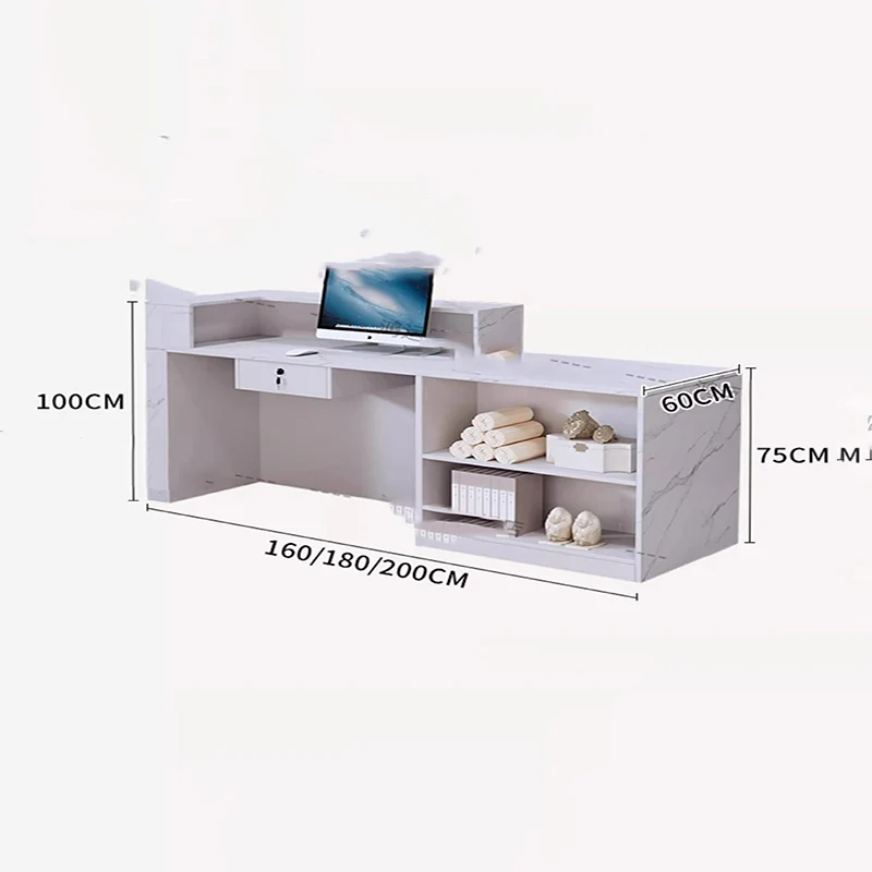Reception Desk Counter Simple Modern Hair Salon Cashier Decorations Reception Desk Counter Aesthetic Commercial Furniture