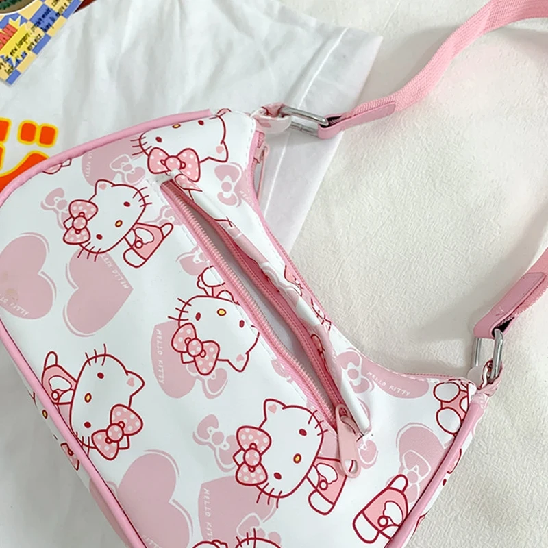 Sanrios Bag Cartoon Hello Kitty Melody Kuromi Handbag Crossbody Shoulder Bag Underarm Package Birthday Christmas Gift for Friend