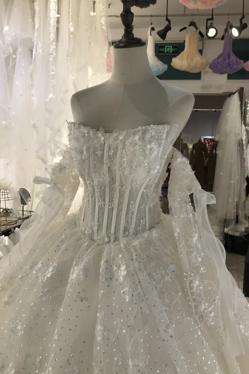 Kisswhite Green Collection Customized Princess One Show 3 Styles  Beads Shiny Puffy Wedding Bridal Dresses