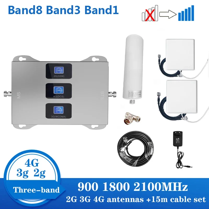 Amplificador móvel do sinal, 2G, 3G, 4G, 900, 1800, 2100, 2 Antena, repetidor da G/M, DCS, WCDMA, impulsionador de LTE