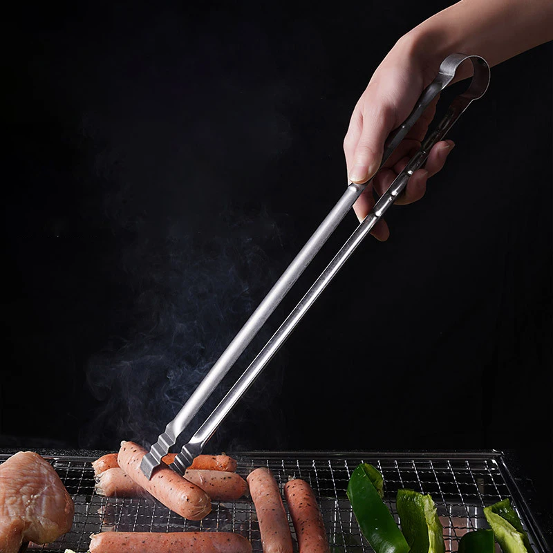 45CM Outdoor Camping Grill Tongs Extra Long Kitchen Tongs Grilling Tongs Clips Stainless Steel Tongs For Cooking Grilling