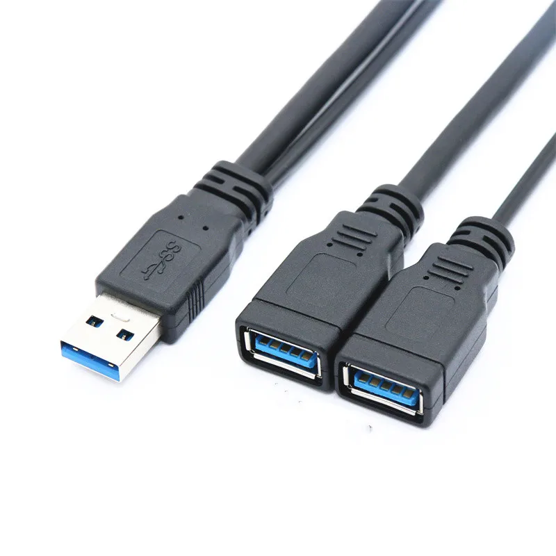 

USB 3,0 A 1 штекер на 2 гнезда, двойной USB разъем, адаптер питания, Y-образный разветвитель, зарядный USB-кабель, удлинительные кабели