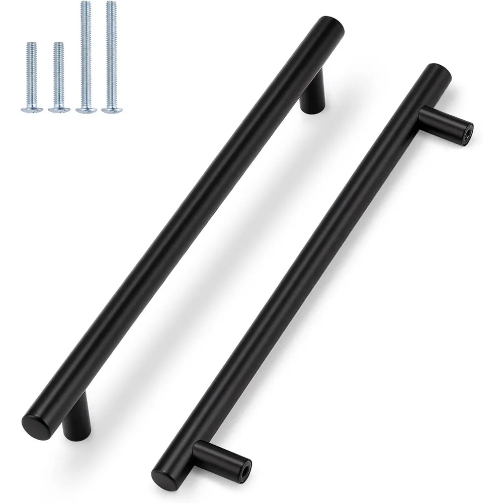 200 Pack|10 inch Center-to-Center Bar Cabinet Pull Black Modern Cabinet Handles Cupboard Pull Kitchen Cabinet T Bar Handle