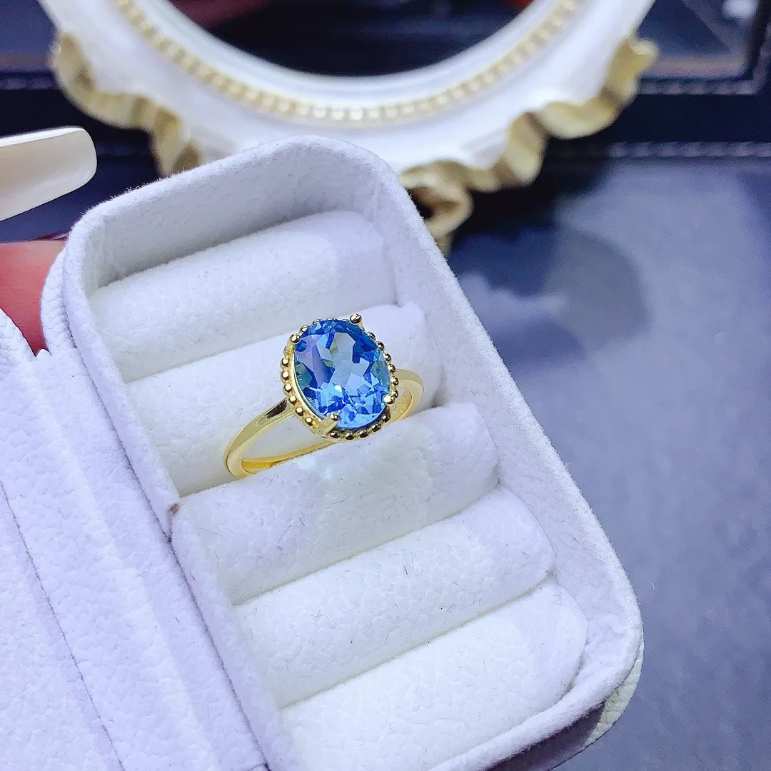 

Exquisite Classic Chic Natural Topaz S925 Ring Beautiful Designer Jewelry for Festive Events or Daily Jewelry for Wear