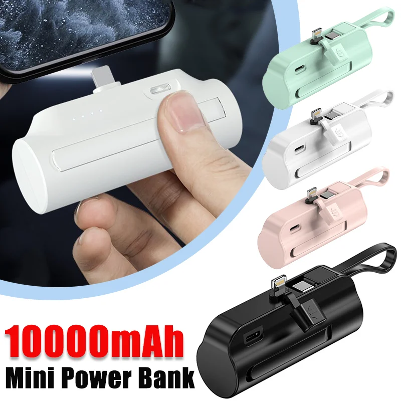 10000mAh Mini Power Bank External Battery Plug Play Power Bank Fast Charging For iPhone Samsung Huawei Xiaomi Portable Powerbank