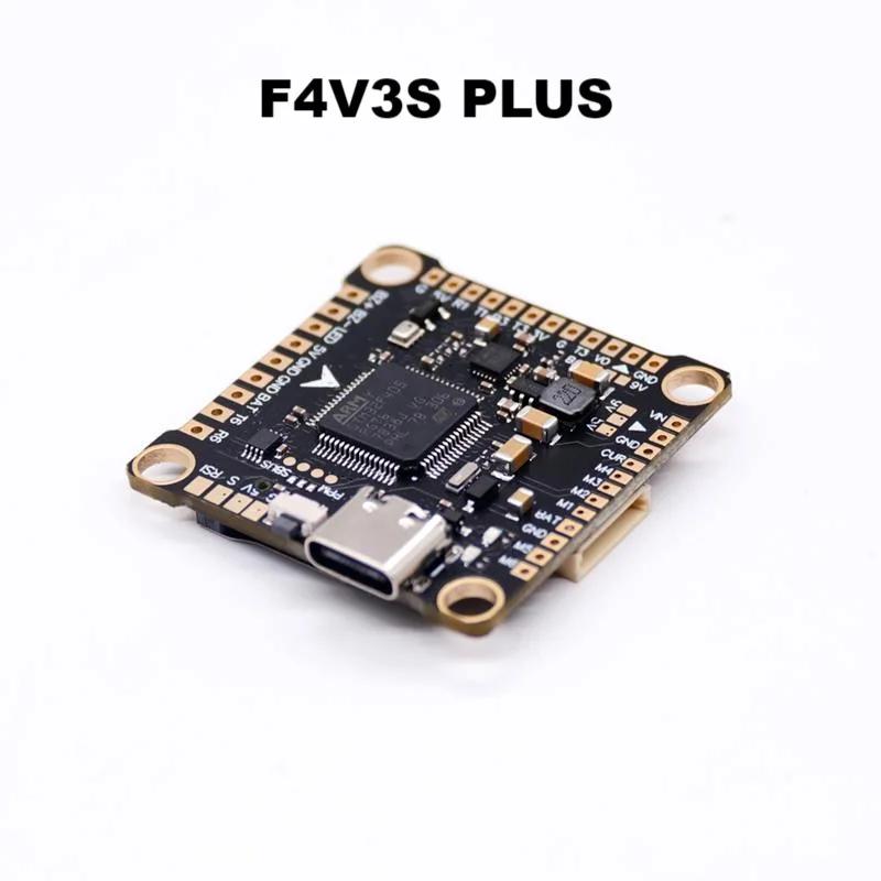 Competition-grade F4V3S PLUS flight controller for FPV racing drones, highly integrated and compatible with Acro NAZ.