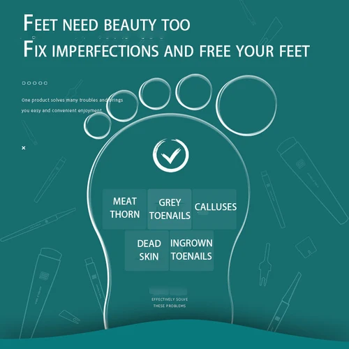 Imagen 2 del producto Kit de pedicura desechable, herramientas profesionales para el cuidado de los pies, elimina callos, cortador de piel muerta, recortar uñas encarnadas, exfoliante de pies