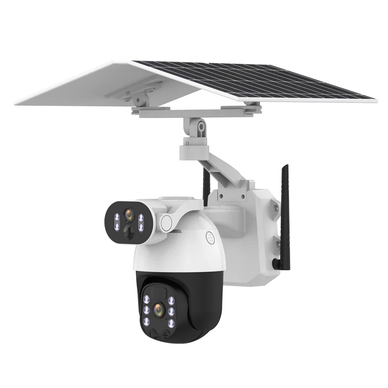6MP Dual  Lens  Ubox APP Solar Power Full Color Wireless PTZ IP Dome Camera AI Humanoid Detection Home Security CCTV Monitor