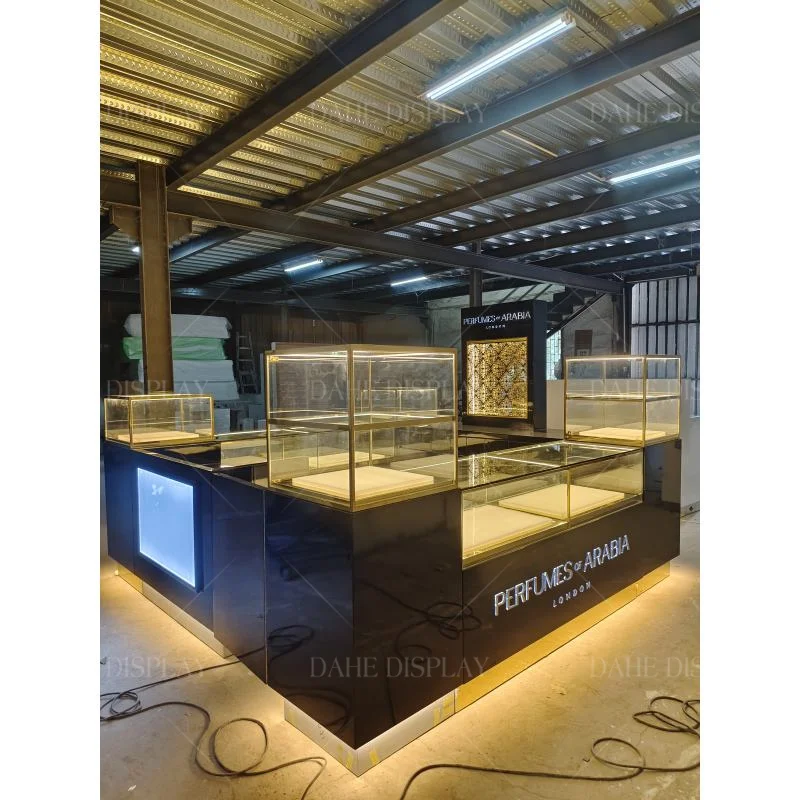 custom.Arab Luxury and Black Color Arabic Perfume Kiosk of Dimensions 4M X Design Luxurious Perfume Kiosk