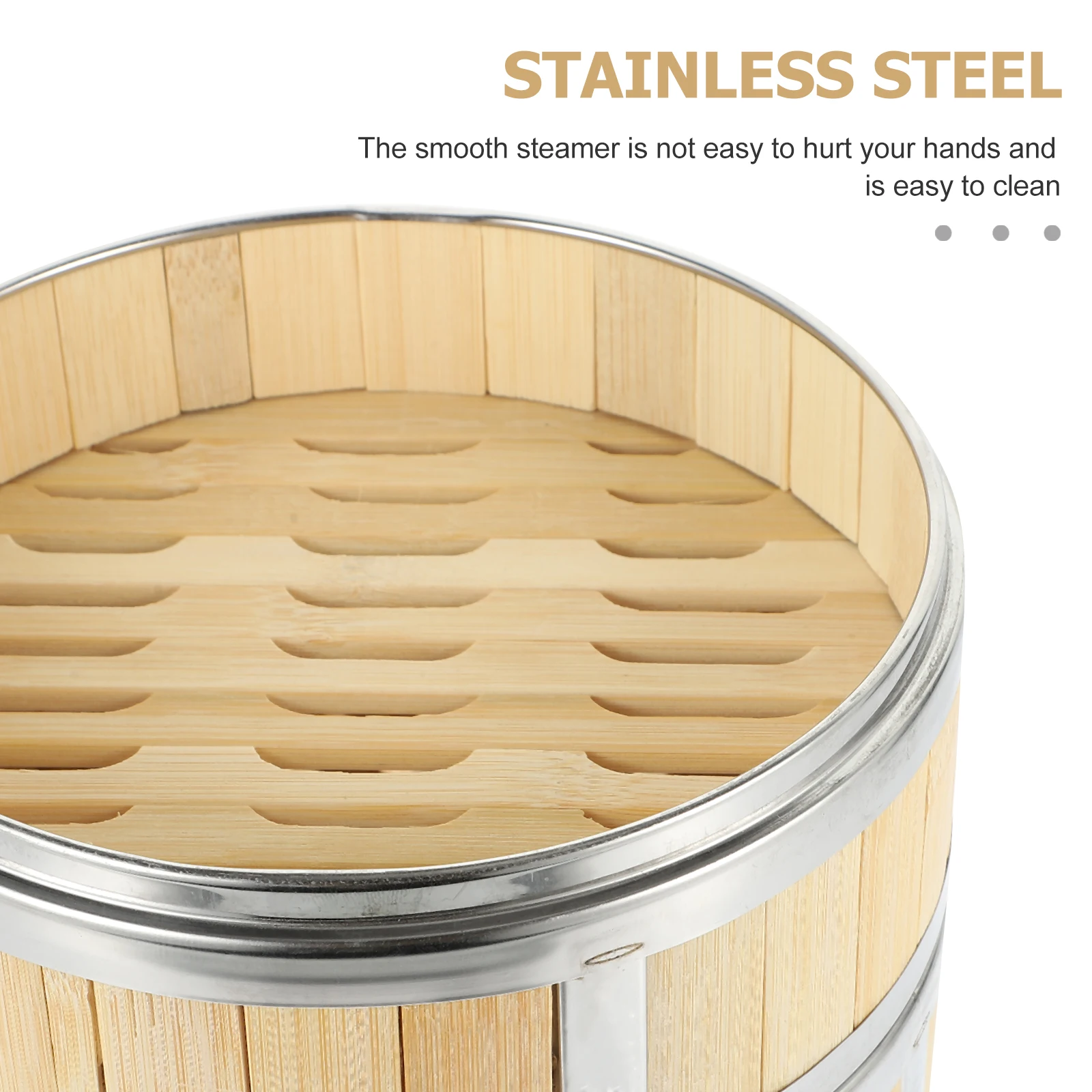 

1Set Bamboo Steamer Multi-Layer Kitchen Covered Food Steamer Basket Practical for Steaming Dumplings Vegetables