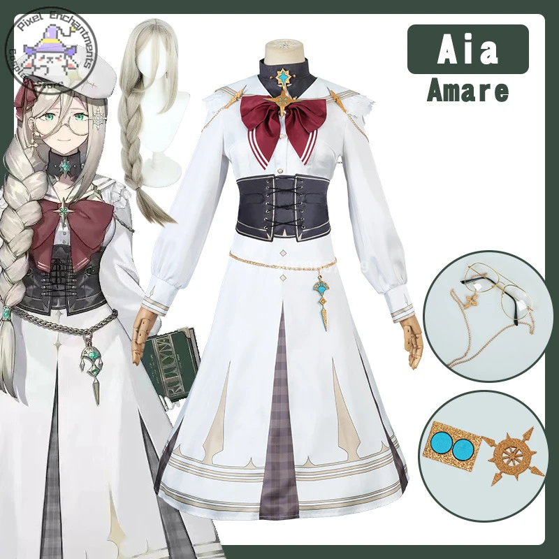 Aia Amare Cosplay Vtuber Nijisanji ILUNA Costume Suit Women Lovely Anime Uniform Role play Halloween Party Role Play Outfit