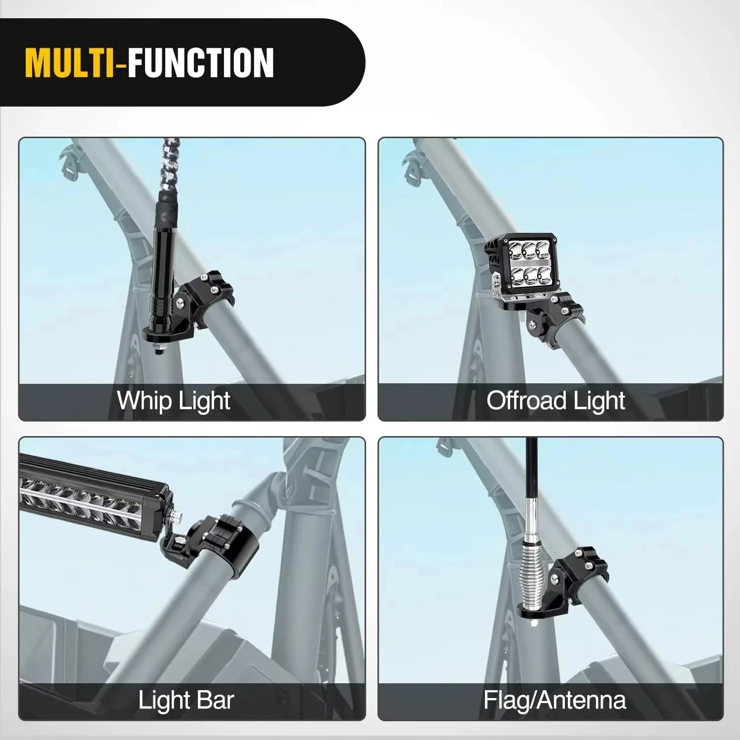 LED Zweep Licht Mounts Vlag Mount Led Antenne Beugel, geschikt voor ATV Roll Bar Kooi RZR 900 1000 XP PRO
