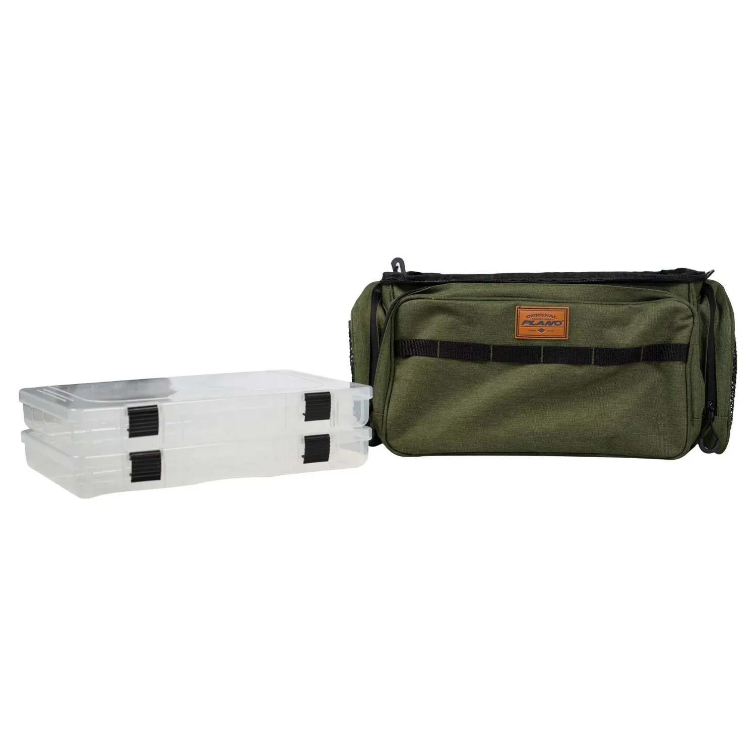 Large 3700 Size Heathered Green Fishing Tackle Bag, with Two 3700 Size Stowaways