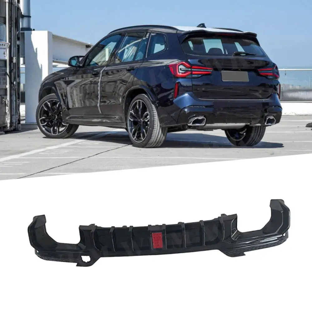 

ABS Gloss Black Rear Bumper Diffuser Lip With LED Light for BMW X3 G01 G08 M Sport 2022+ Rear Lip Splitters Spoiler