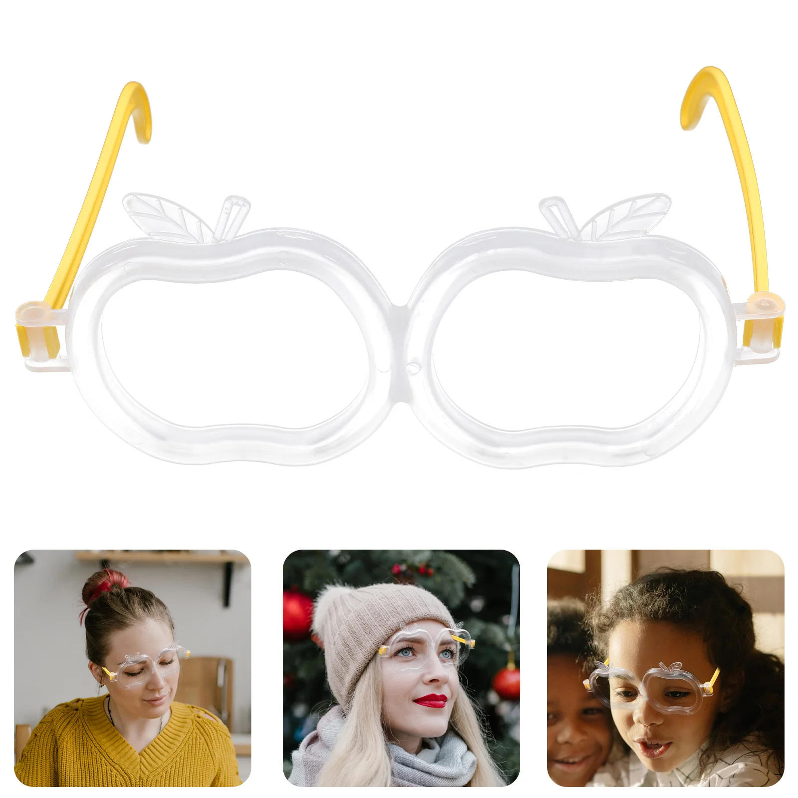 

10Pcs Apple Shape Light Up Eyeglasses Glowing Fluorescent Glasses Christmas Halloween Party Items Glowing Fluorescent Glasses
