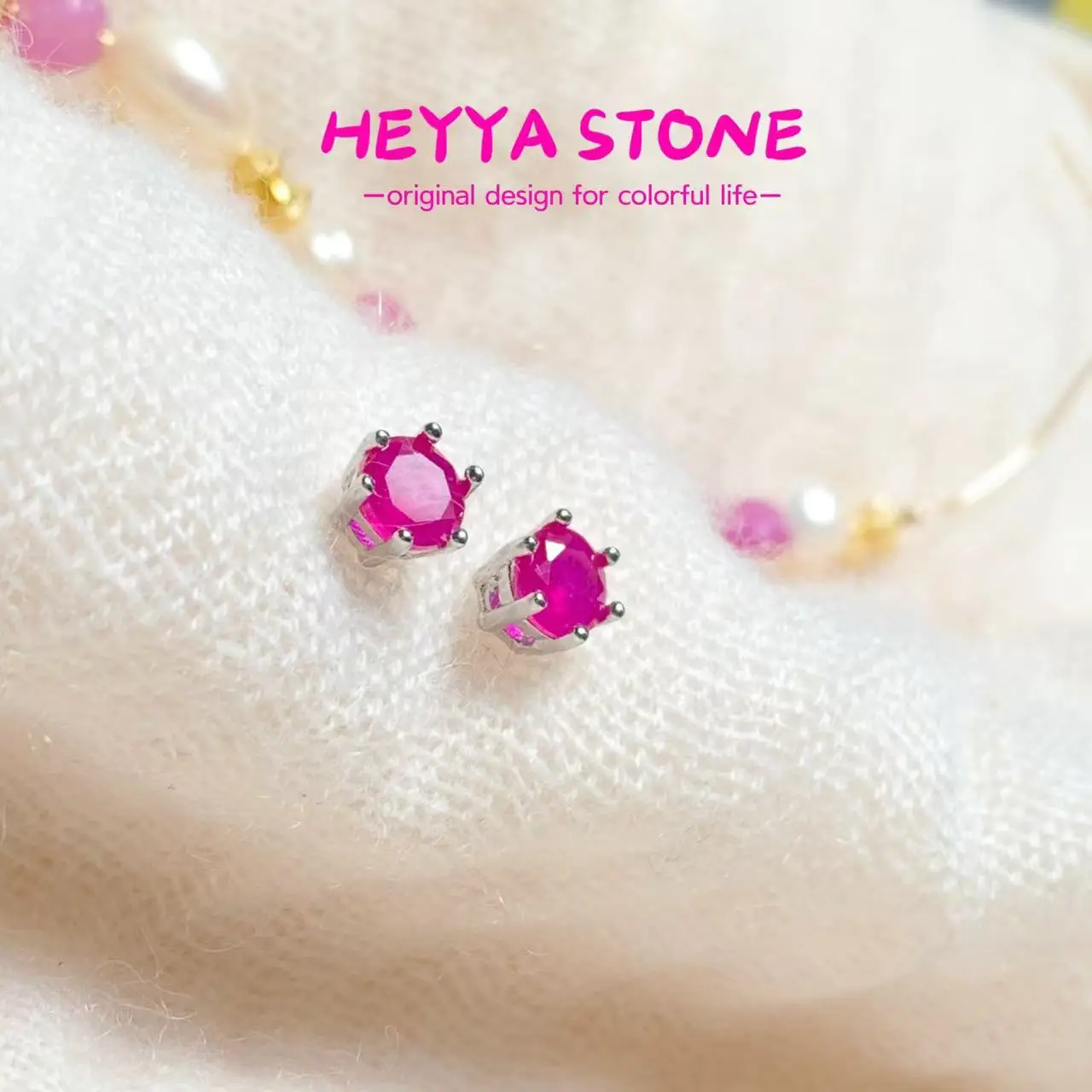 

HEYYA STONE овальные серьги-гвоздики из натурального рубина для женщин, серебро 925, простые ювелирные изделия, драгоценный камень, классический стиль