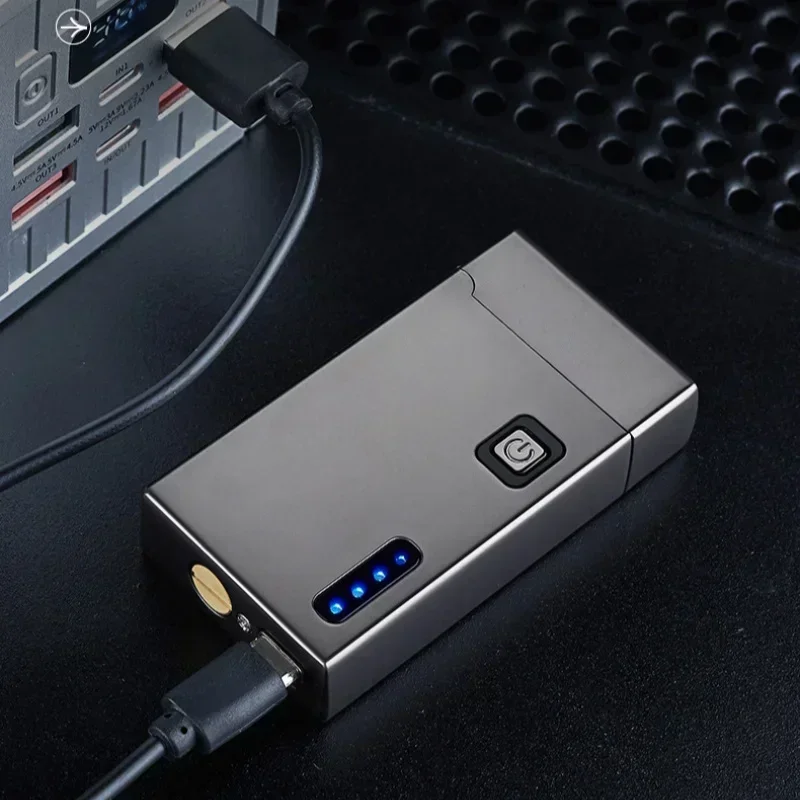 Intelligent Voice Control Ignition Windproof Kerosene Lighter Creative 5 Ignition Methods Power Display Type-C Electric Lighters