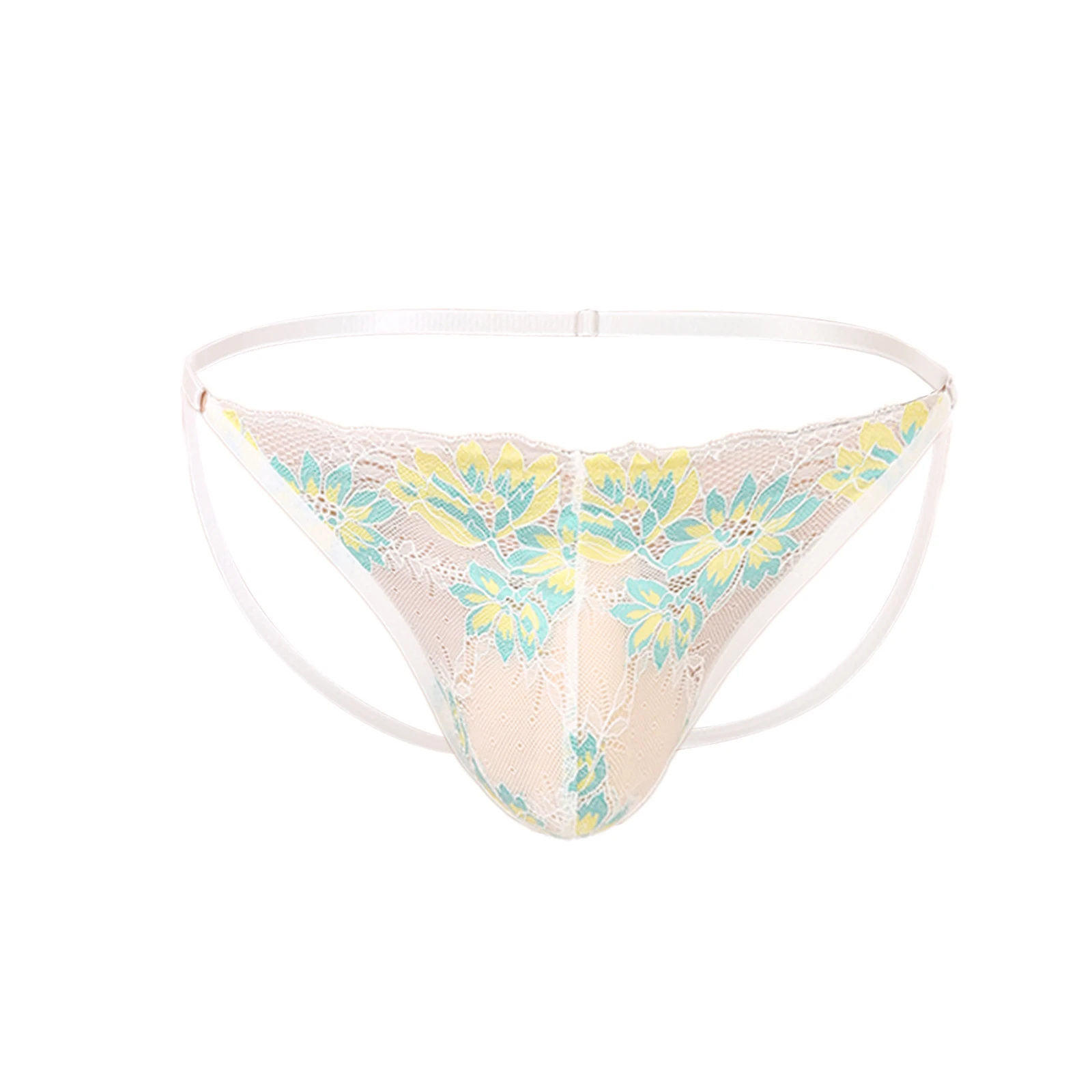 Men Lace Jock Strap Thong Fitness Underwear Athletic Supporter Man Jockstrap See-Througn Gym Underpants Ultra-thin Adjustable