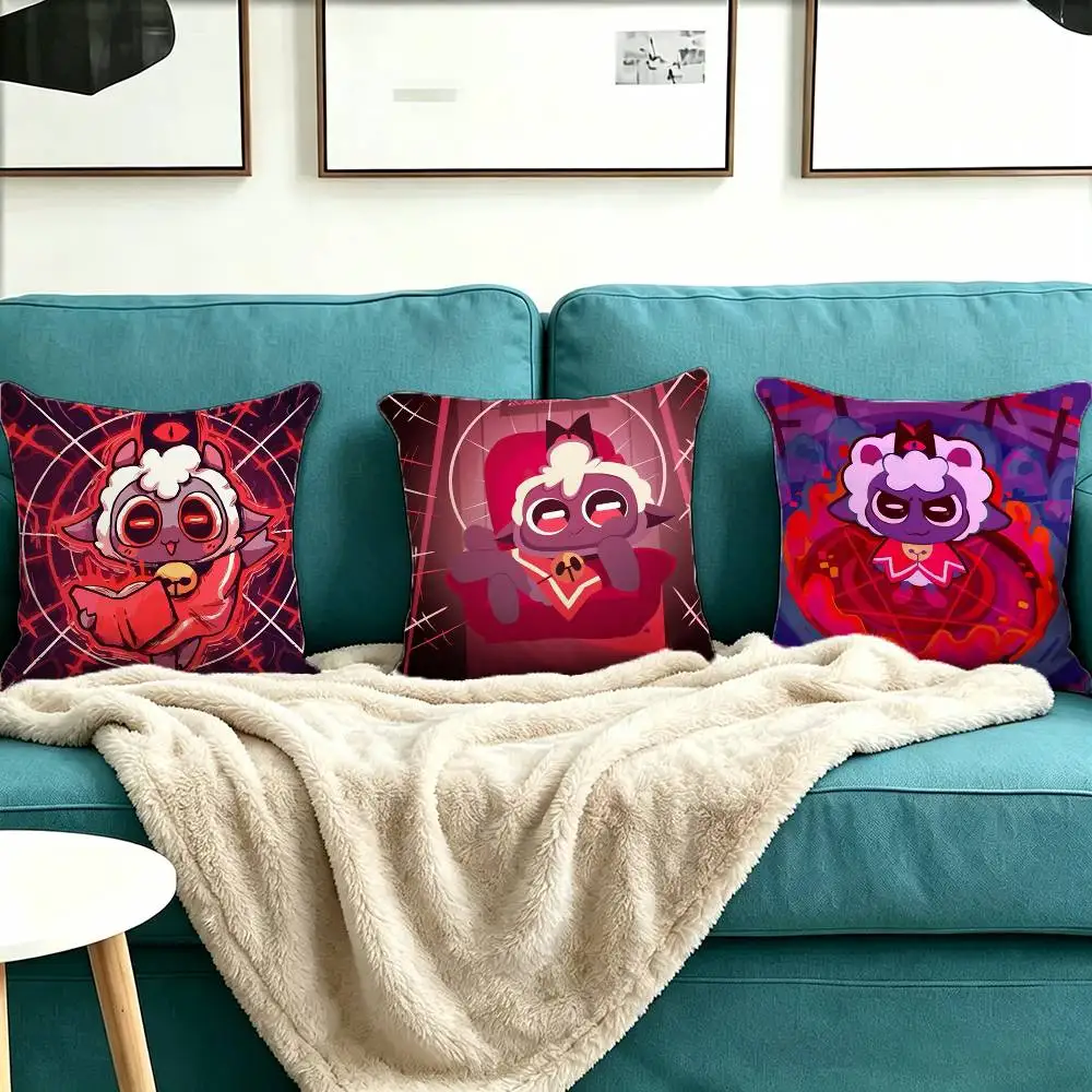 GAME Woolhaven Cult of the Lamb Square Double-Sided printed Pillow Case Bedroom Bedside Pillow Sofa Cushion Cover