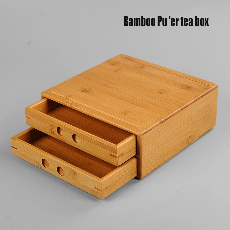 

Bamboo Pu'er Tea Boxes Pu'er Separator Cut Tea Tray Kung Fu Tea Set Ceremony Accessories Healthy Food Storage Drawer