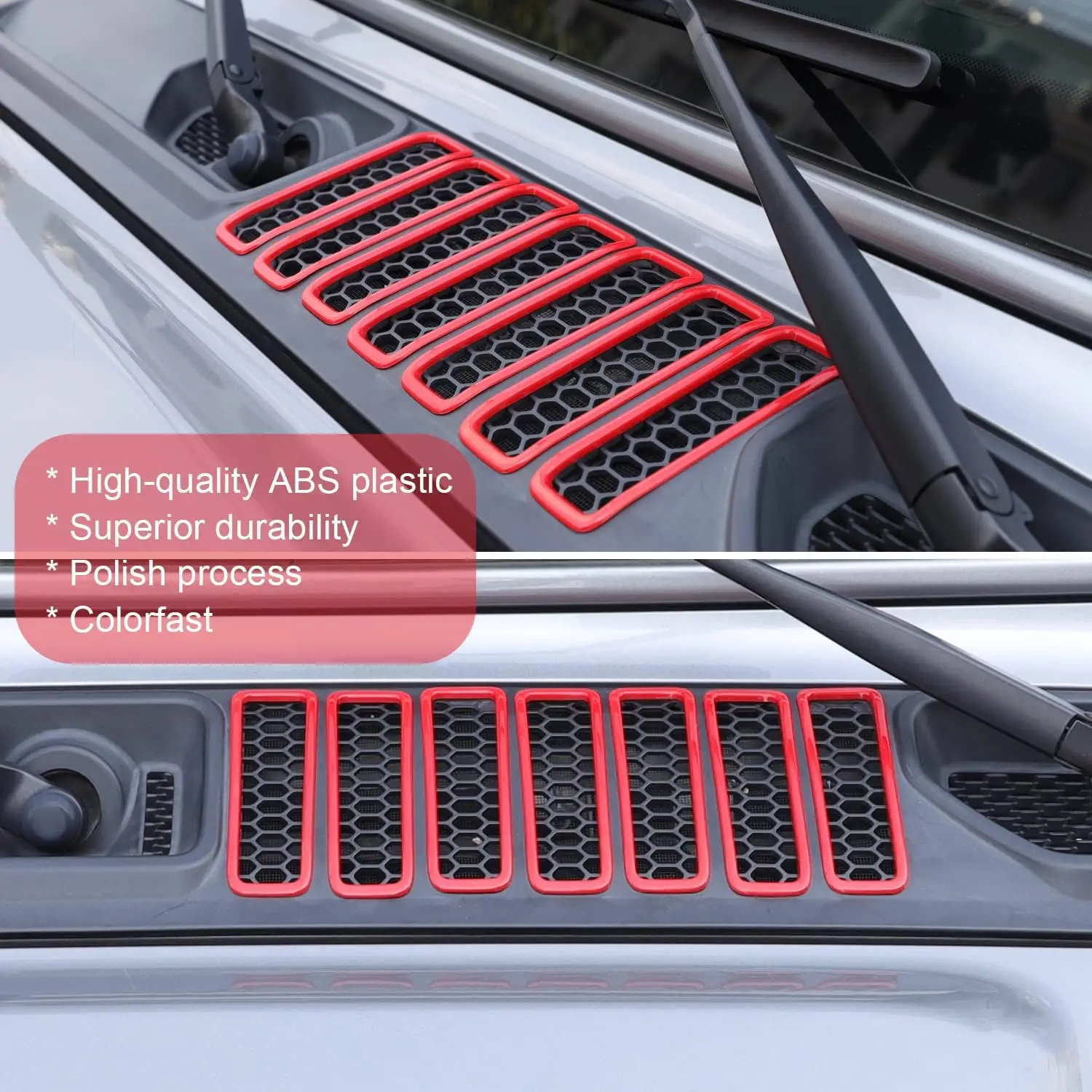 Hood Vents Engine Hood Hinge Side AC Vent Outlet Trim Exterior Accessories For Jeep Wrangler JL JLU  Gladiator JT 2018-2024+