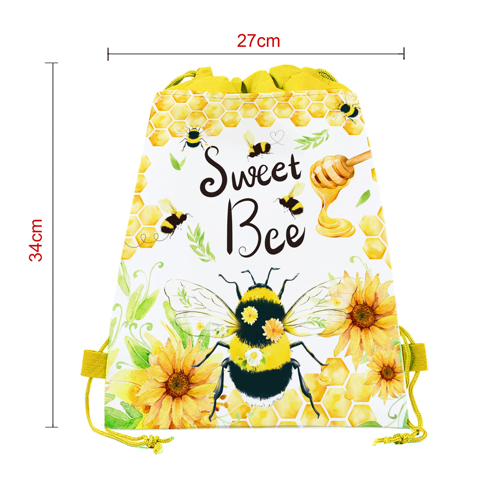 Cartoon Honey Bee Animals Sunflower Non-woven Bag Birthday Gifts Drawstring School Backpack Baby Kids Party Packing Storage Bags