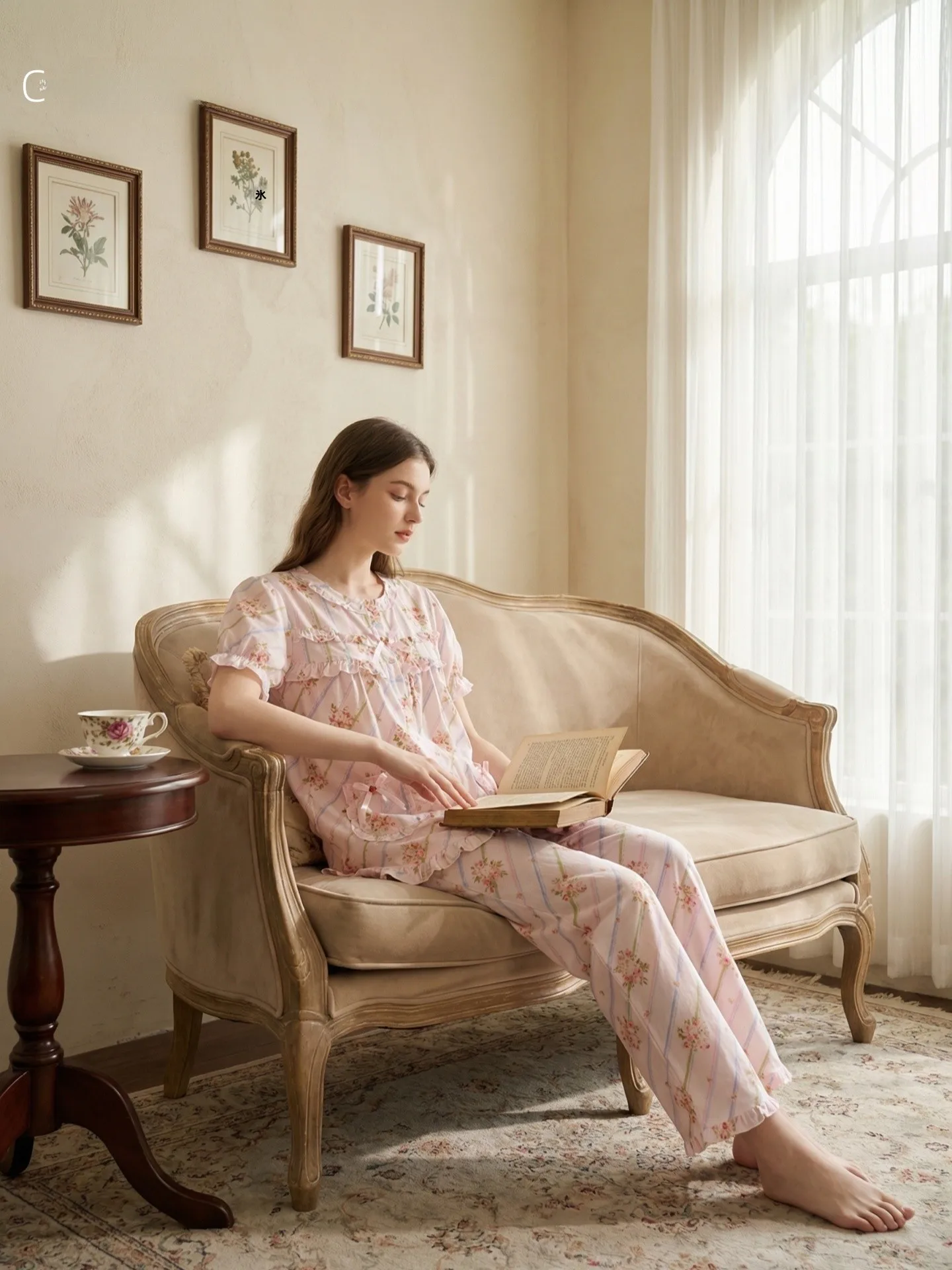 casuna-ropa-de-casa-de-verano-para-mujer-de-manga-corta-cuello-redondo-comoda-de-algodon-puro-con-estampado-floral-suave-y-transpirable