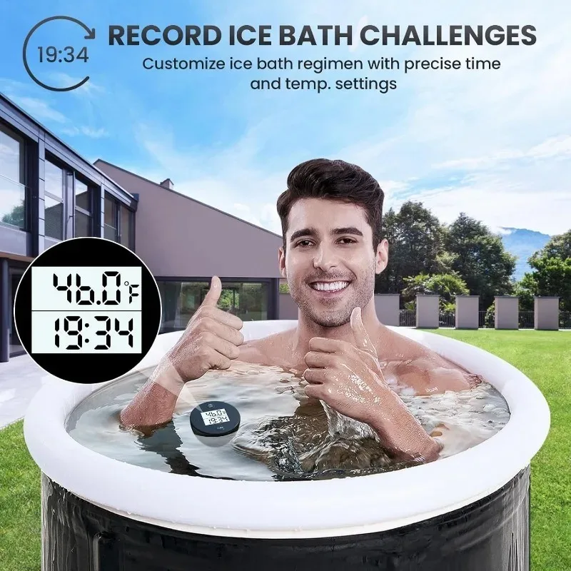 Termometro per vasca da ghiaccio per piscina galleggiante, timer, termometro impermeabile, spa, vasca idromassaggio, acqua, display LCD digitale intelligente, sensore di temperatura