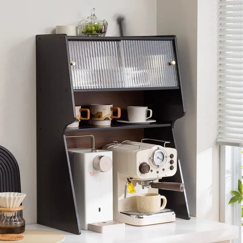 Coffee Bar Organizer Cabinet Countertop Station for Coffee Maker Kettle & Teapot Storage Space-Saving Beverage Center