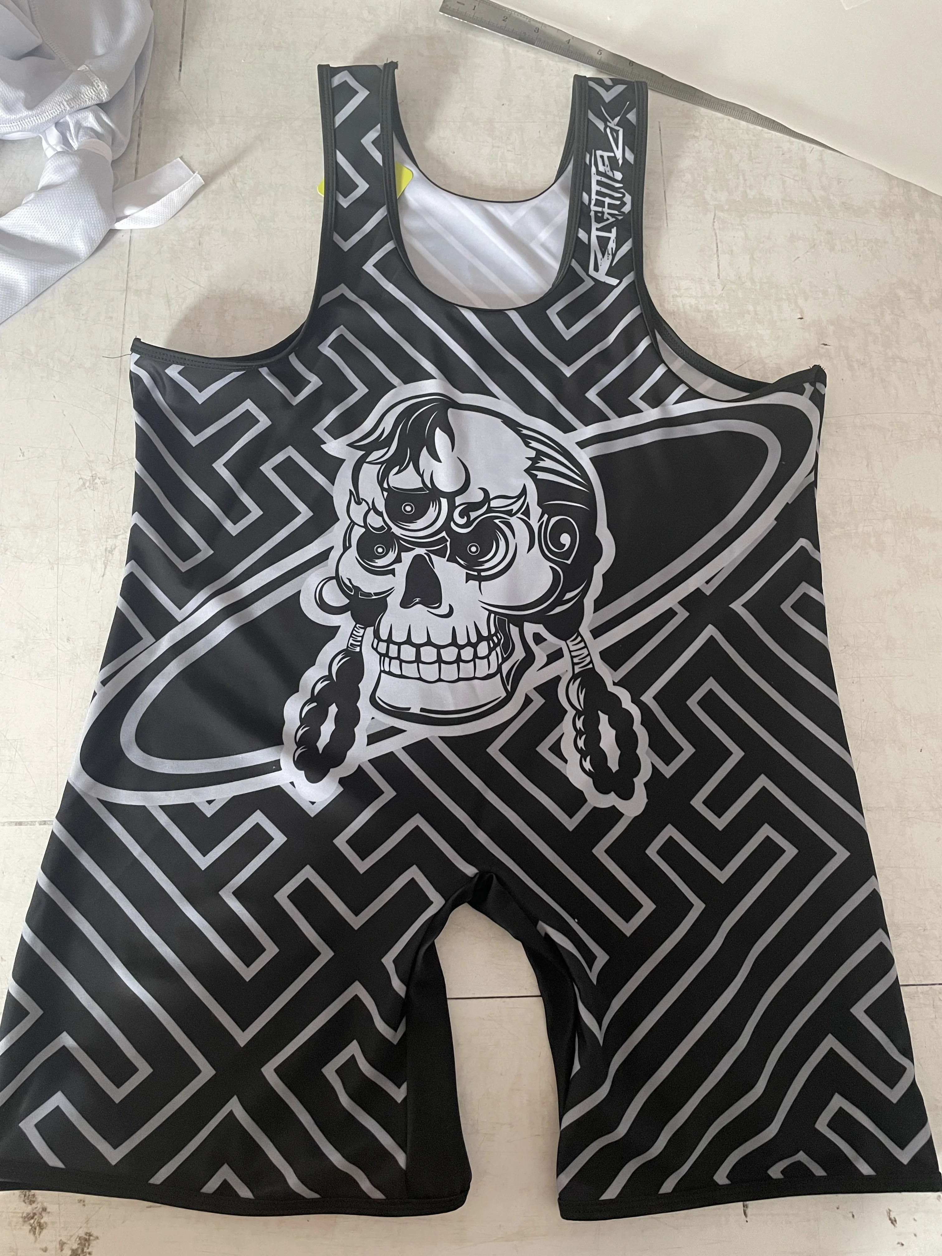 Weightlifting Suit Mens Wrestling Singlets Suit Boxing One-Piece Bodysuit Sleeveless Skinsuit Gym Sport Fitness Clothing