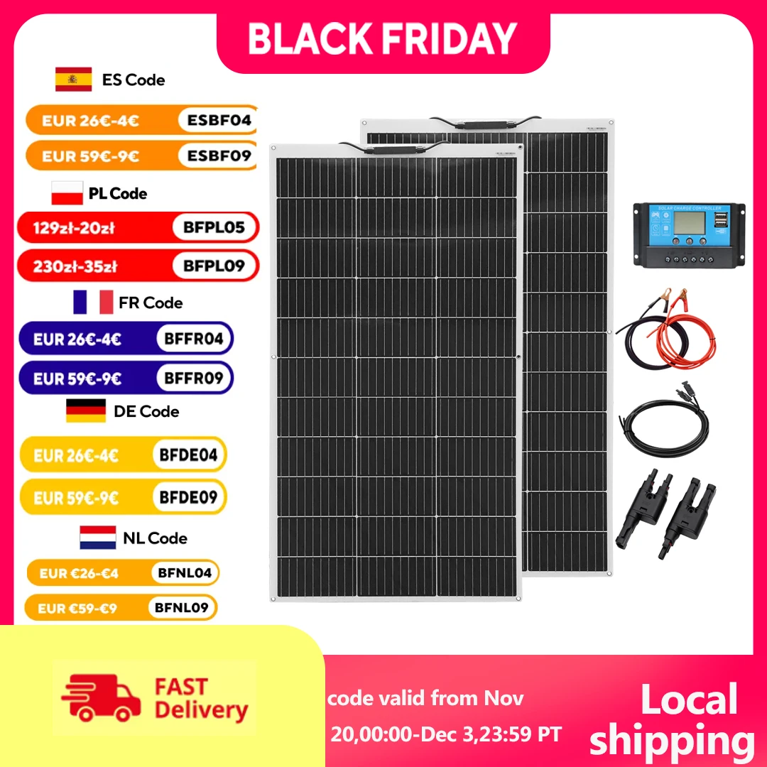 

BOGUANG 120W Solar Panel /240W Solar Pate / Solar Panel kit For Car RV Boat Home Yacht RV camping 12V 24V Battery Charger CE