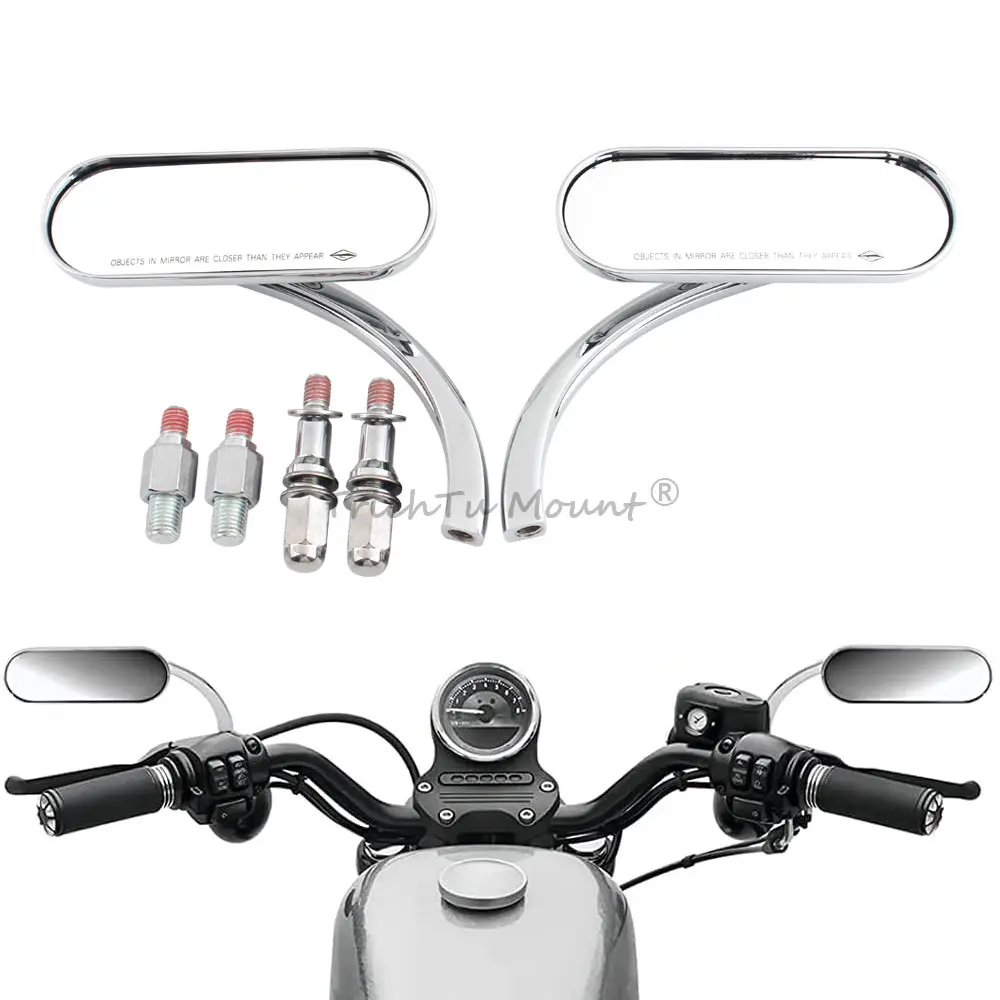 1 Pair Motorcycle Handlebar Rearview Mirror Adjustable Stainless Steel For Harley 1982-later Models Suzuki Honda Victory Indian