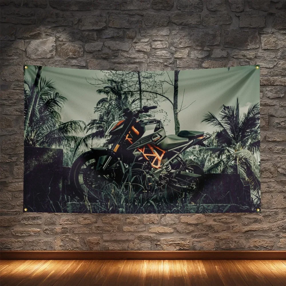 Vintage Classic Motorcycles Flag Polyester Digital Printing Moto Banner For Decoration