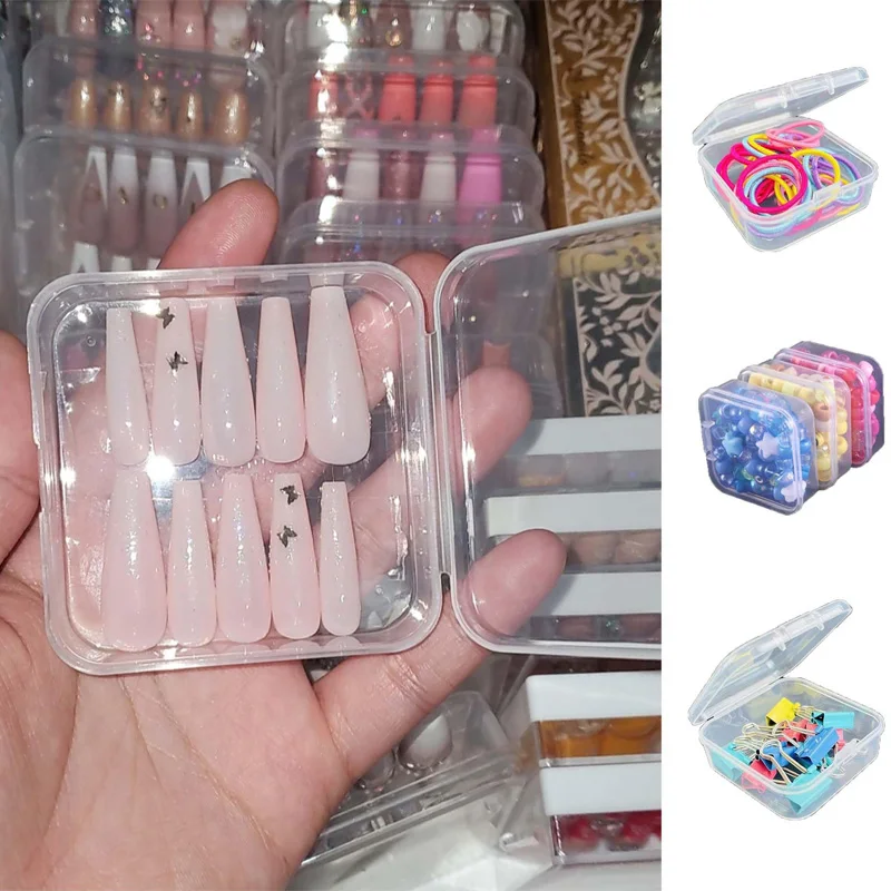 

30Pcs Clear Plastic Bead Storage Boxes, Small Parts Organizer Containers with Hinged Lids for Jewelry Making Crafts DIY
