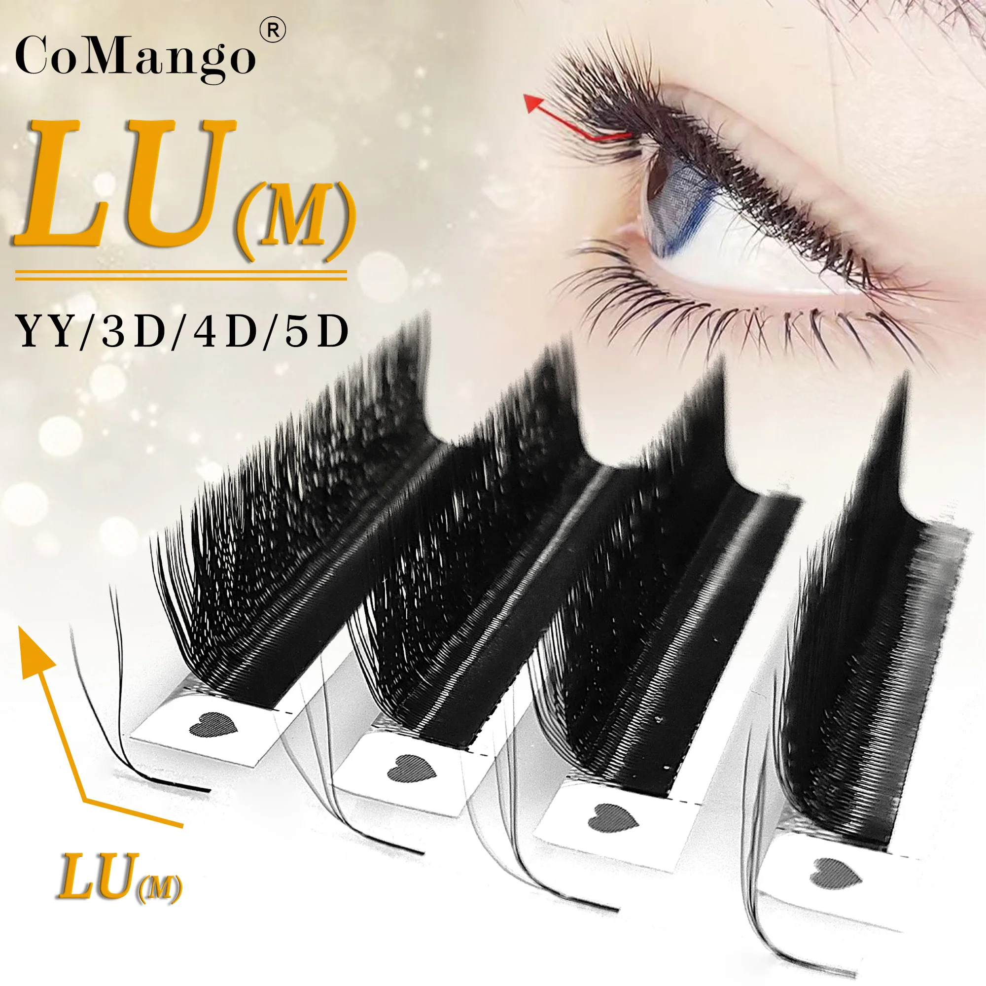 CoMango LU/C/D W Shaped YY/3D/4D/5D Eyelash Extension Premade Volume Fans Technology Fibers Natural Soft Silk Mink Eyelashes