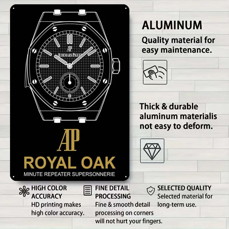 AP Royal Oak Watches Poster Room Decoration Tin Plaques Wall Art Metal Sign for Wall Decoration Home Decor Coffee Bar Dekoration