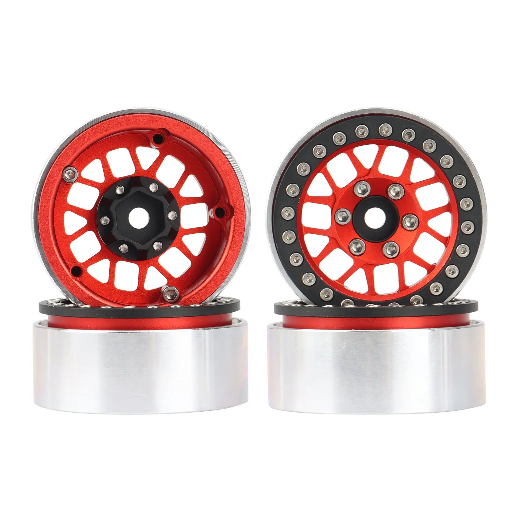 4PCS Metal 1.9 Beadlock Wheel Rim Hub for 1/10 RC Crawler Car Axial SCX10 90046 AXI03007 Traxxas TRX4 RC4WD D90 D110,F