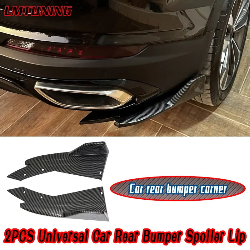 

2PCS 99% Universal Car Rear Bumper Spoiler Lip Black Wing Trim Protection Anti-crash Diffuser Side Skirt Wrap Angle Splitter