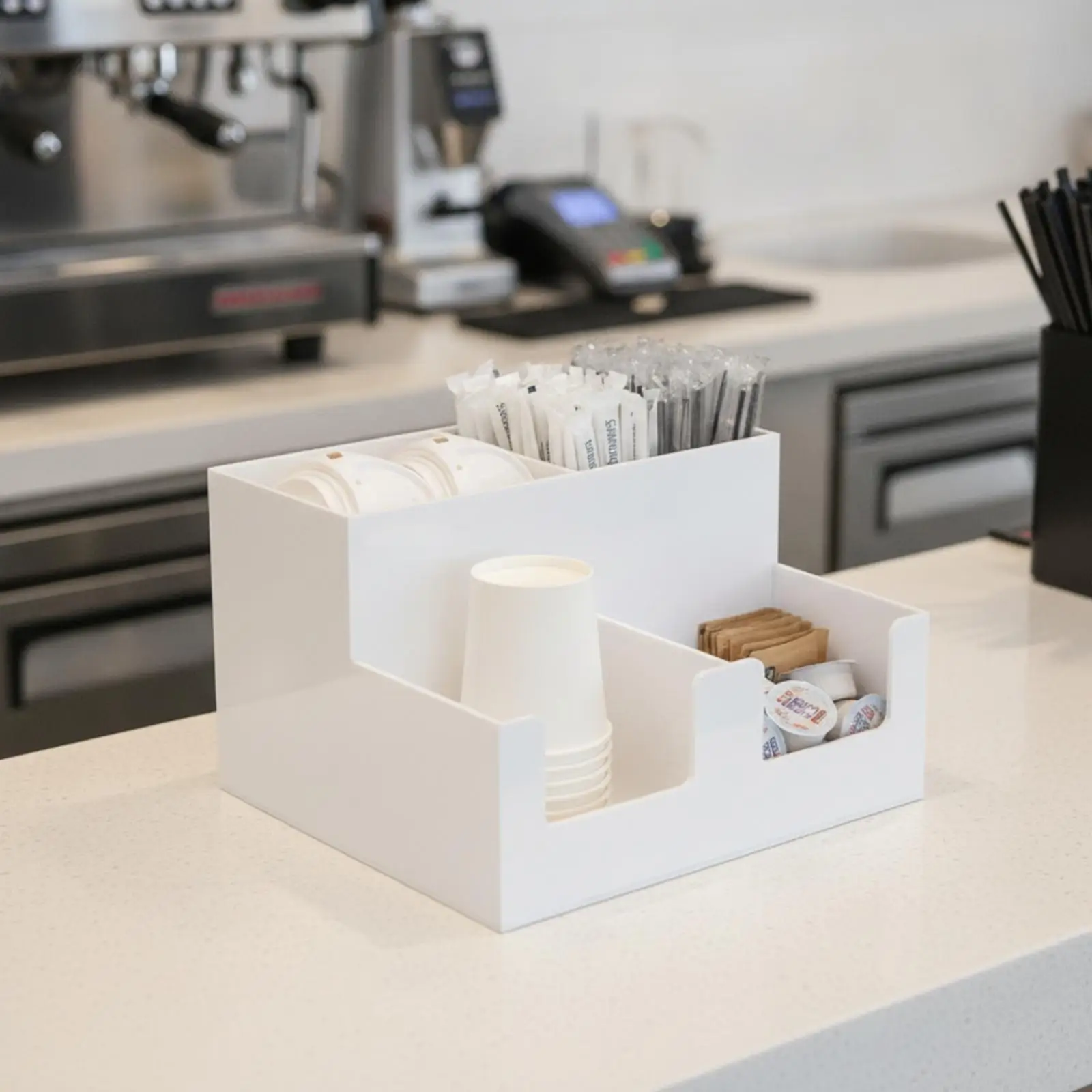 Acrylic Cup Organizer Counter-Top Cup Storage Rack Shatter-Resistant for Cafes
