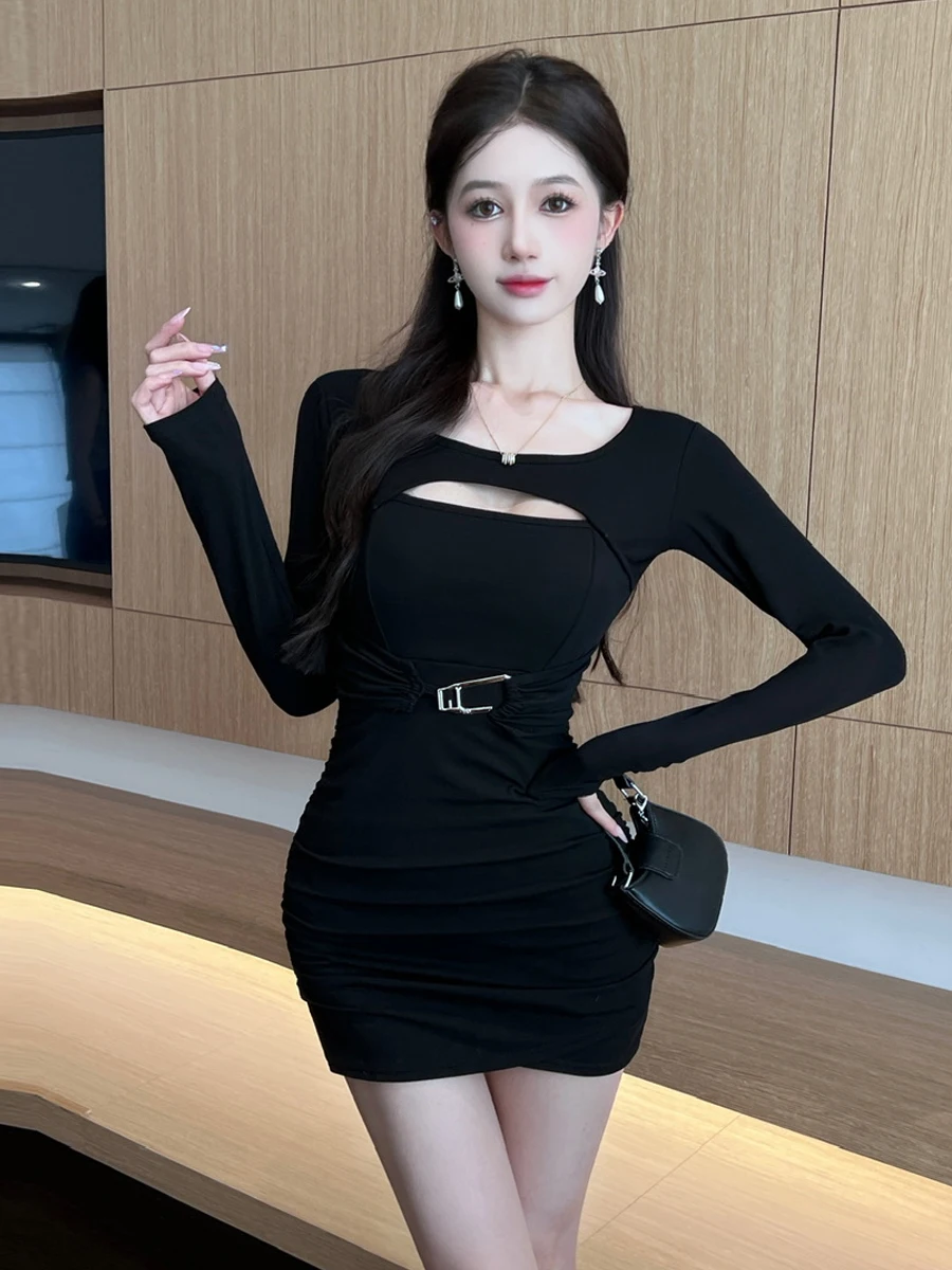 

Сексуальная ажурная юбка Long Sve Dr Pure Desire Slim Fit Butt ort Design Sense Girl Sexy Hollow out Dr