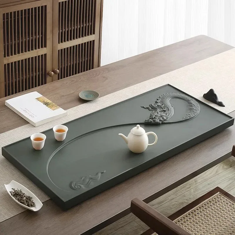 

Office Marble Tea Tray Chinese Table Office Valet Tea Tray Pot Plate Luxury Trinket Irregular Hospitality Bandejas Home Products