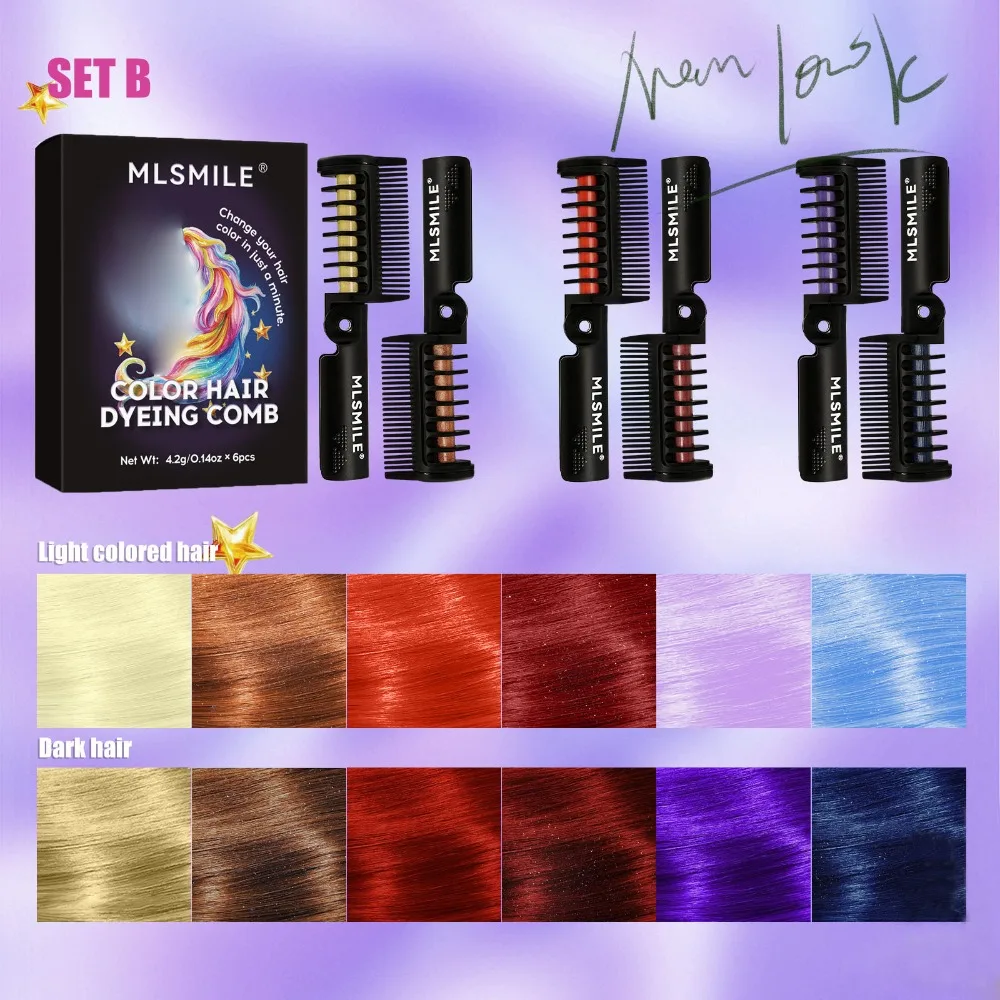 

New Multicolor Color Hair Dyeing Comb Disposable Easy to Use Hair Dye Stick Portable Comb Hair Dye for Gray Hair Coverage