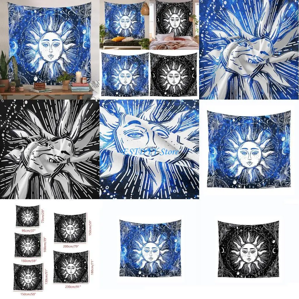 

G6DE Tarot Tablecloth Divination Altar Tarot Psychedelic Wall Tapestry Table Cover