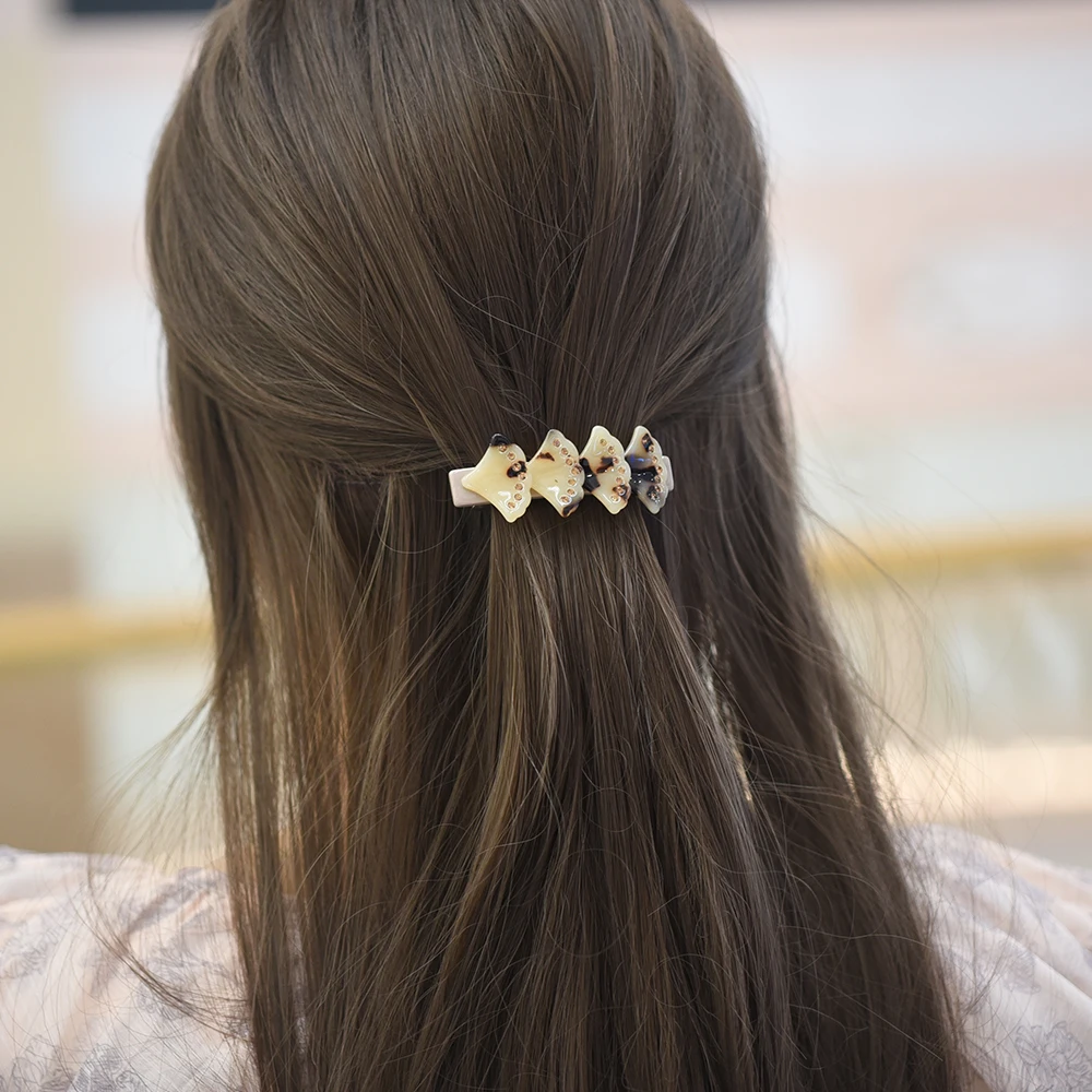 Women Headwear Girl Hairwear Small Size Shell Cute Hair Clip Fashion Vintage Hair Barrette Rhinestone Hair Accessories For Women