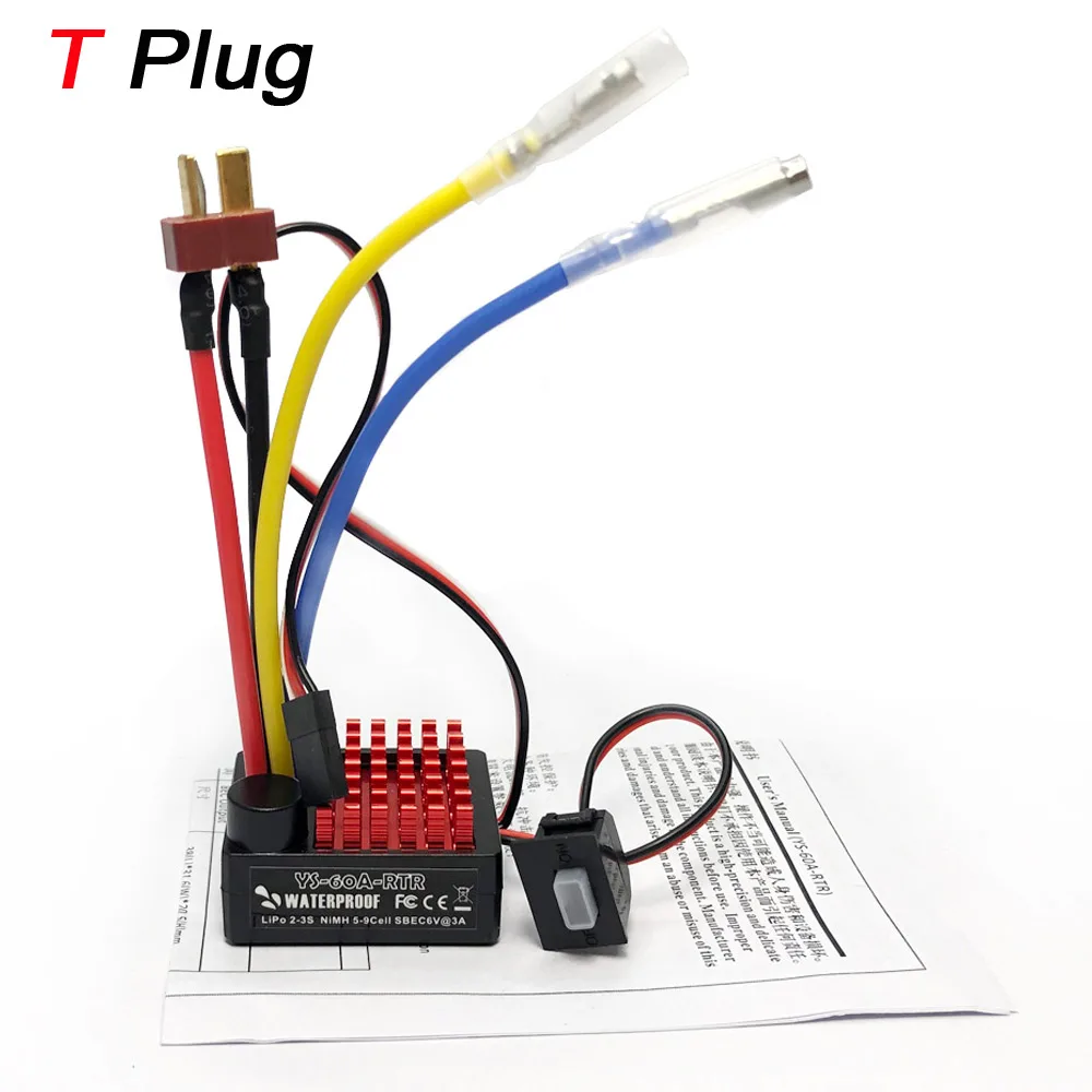 Waterdichte 1060 RTR 60A Geborstelde Elektronische Snelheidsregelaar ESC Voor 1:10 1:12 RC Boot RC Auto Axiale scx10 TRX4 TRX6 HSP QuicRun