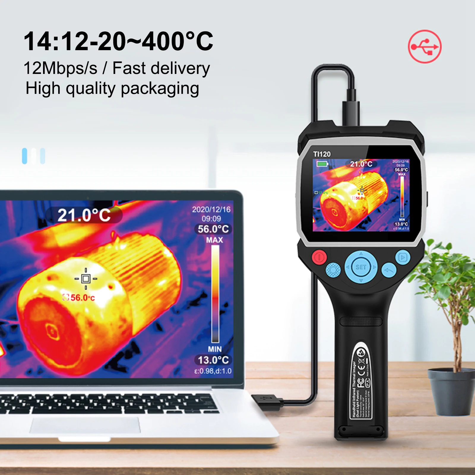 Ti20 Infrared Thermal Imager Camera Sensor PCB Circuit Industrial Testing Floor Heating Tube Leak Detector Infrared Thermometer