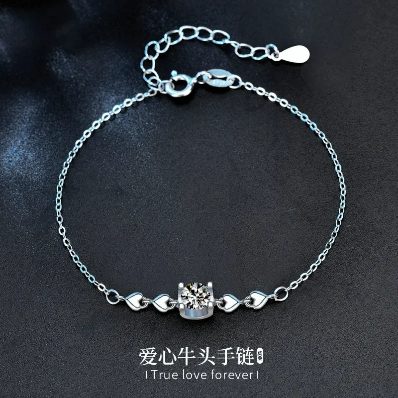 

Fashion light luxury 925 sterling silver moissanite bracelet for women