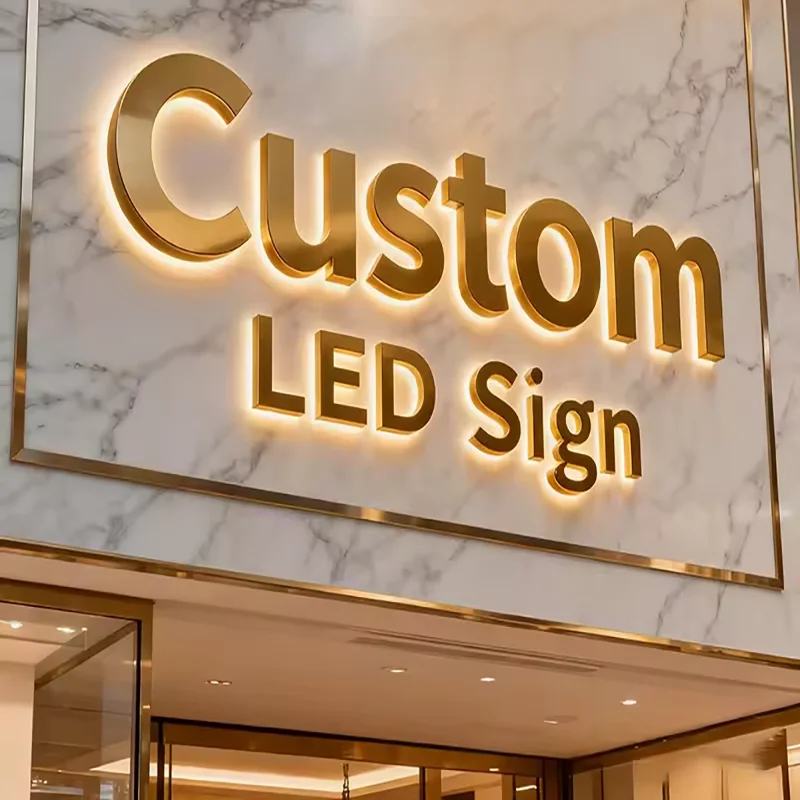 Custom 3D Business Sign Logo Illuminated Large Size Led Letters Signage Waterproof Steel Metal Signs Dropshipping For Shop
