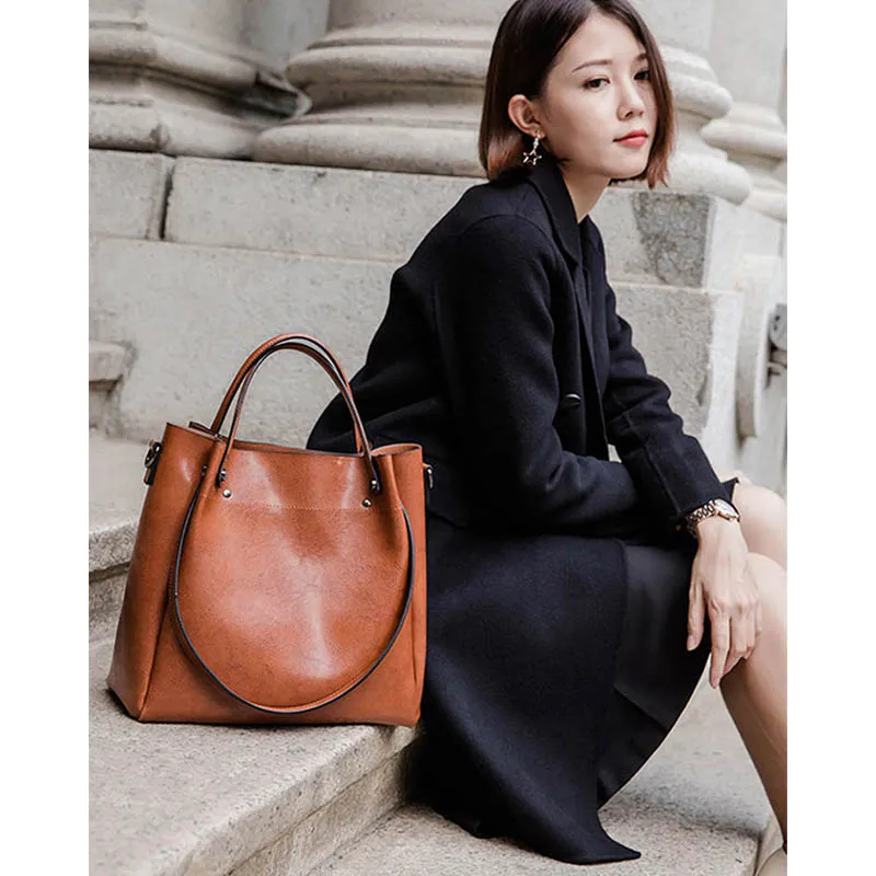 Artificial Leather Female Retro Large Capacity Messenger Crossbody Bag Handbags Letter Shoulder Shopper Laptop Tote Unisex Purse