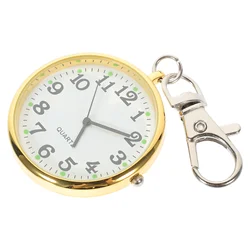 Relojes digitales llavero de bolsillo accesorio de enfermería llavero de cuarzo Clip chica 8X4CM aleación dorada colgante de enfermera hombre estudiante